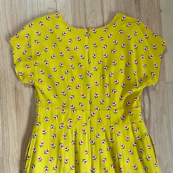 Boden Yellow Floral Midi Dress - Picture 10 of 12